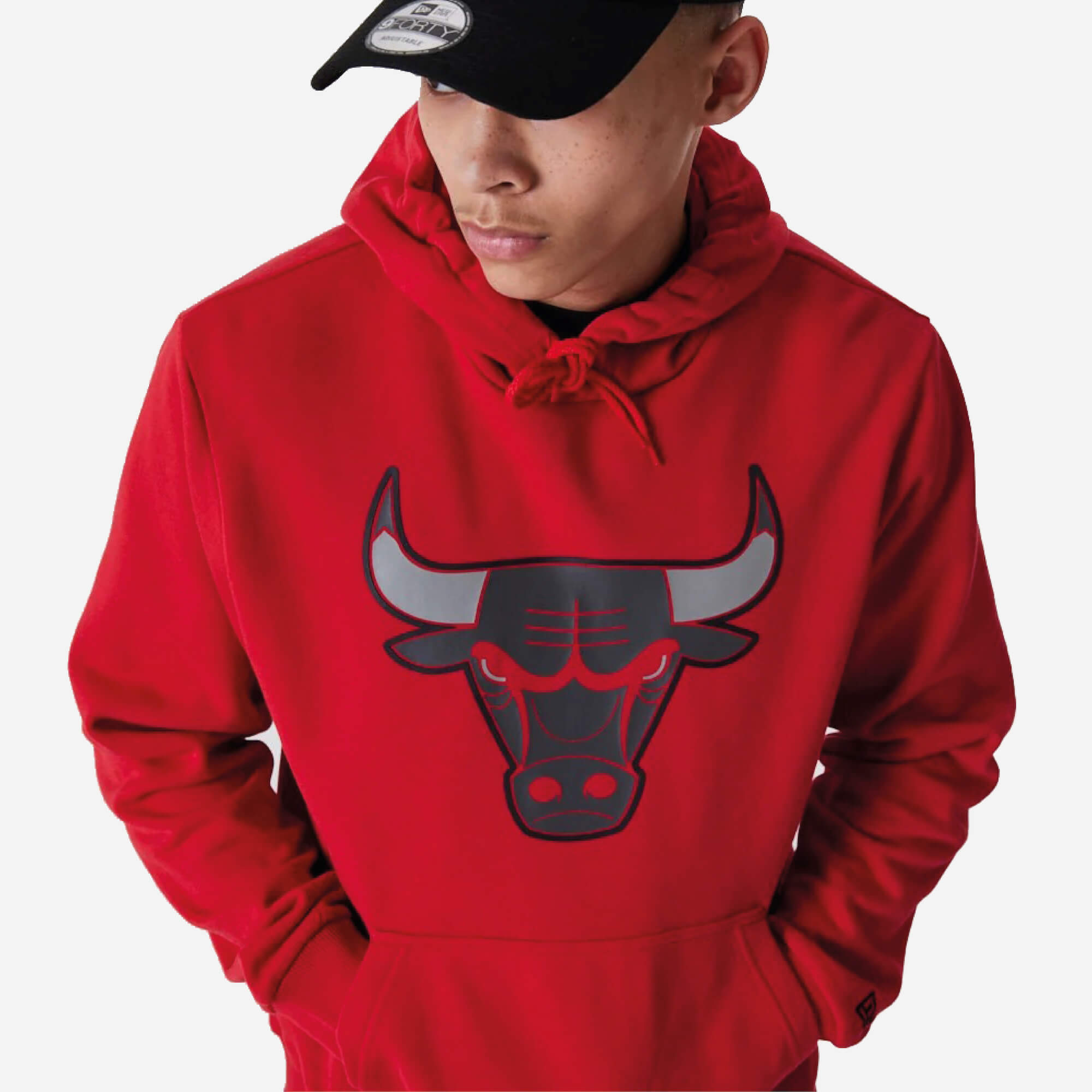 New Era Chicago Bulls NBA Outline Logo Hoodie – Vermelho
