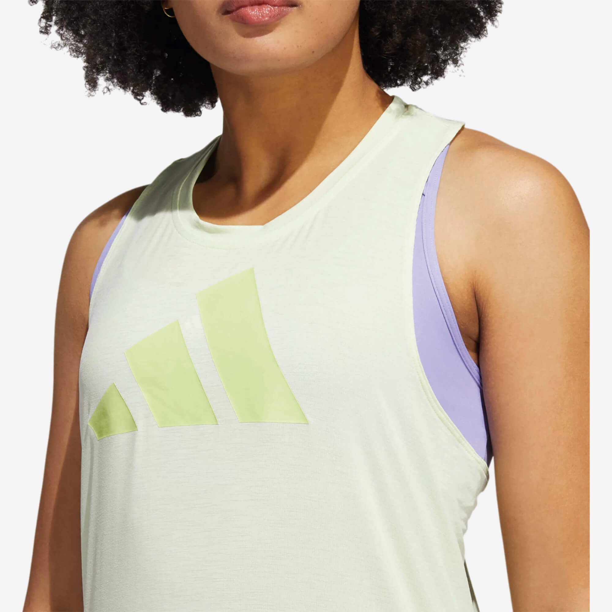 Adidas 3 Bar Logo Tank Top – Verde Lima