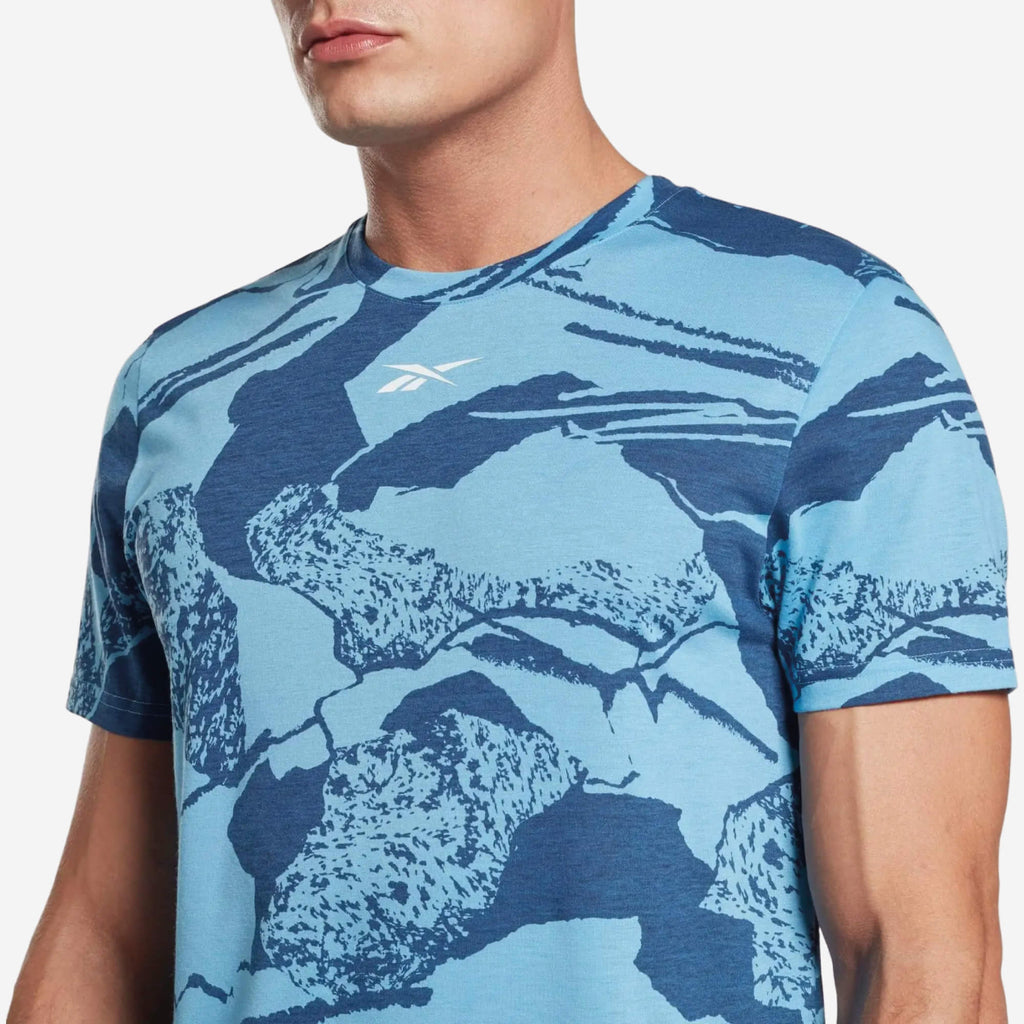Reebok Workout Ready Allover Print T-Shirt - Azul