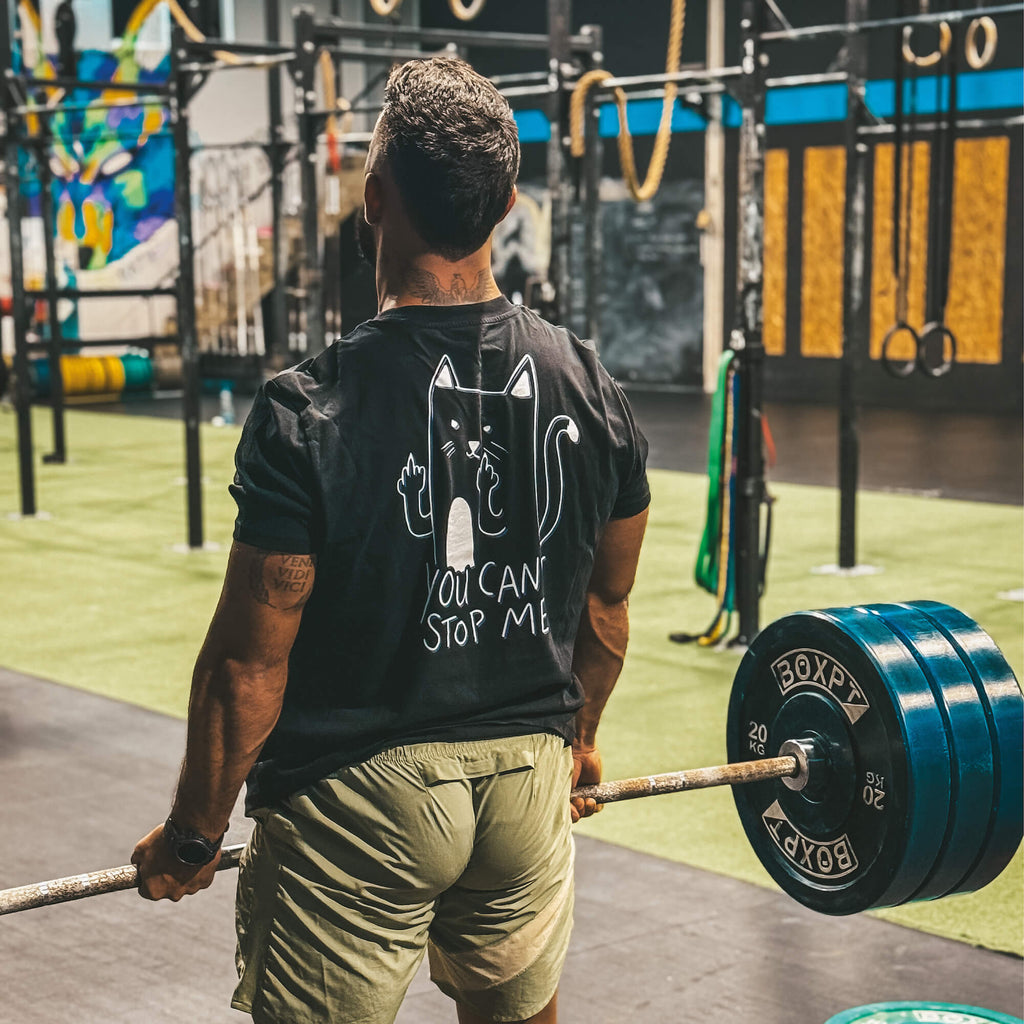 UNBRK Fitness T-shirt - 'Can't Stop me' - Preto & Branco