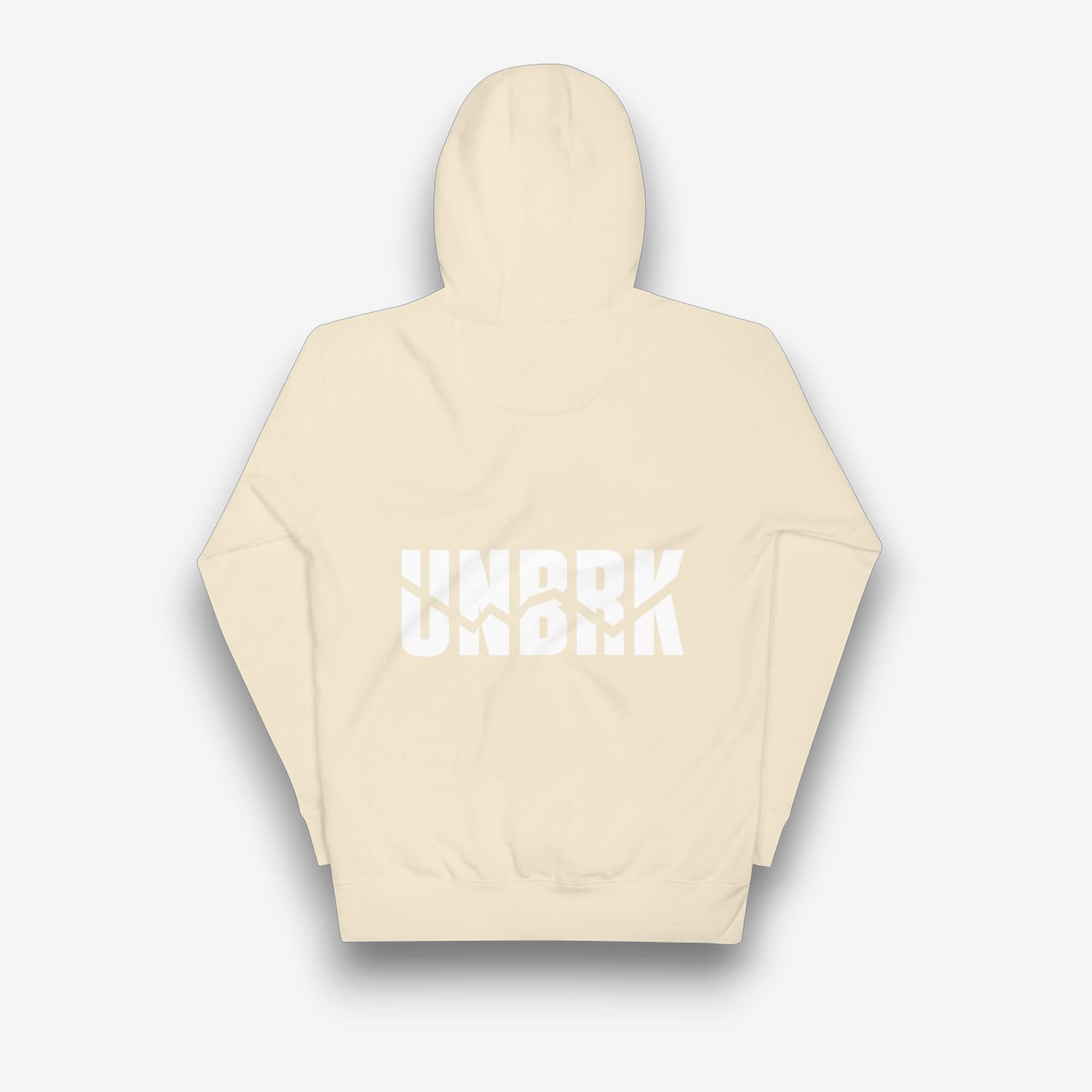 UNBRK Fitness Hoodie 'It's all about commitment' - Bone
