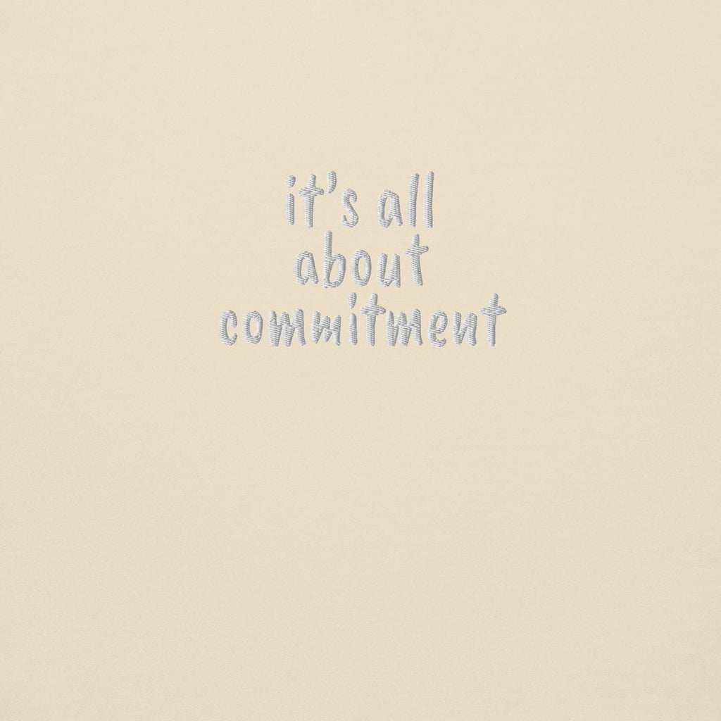 UNBRK Fitness Hoodie 'It's all about commitment' - Bone