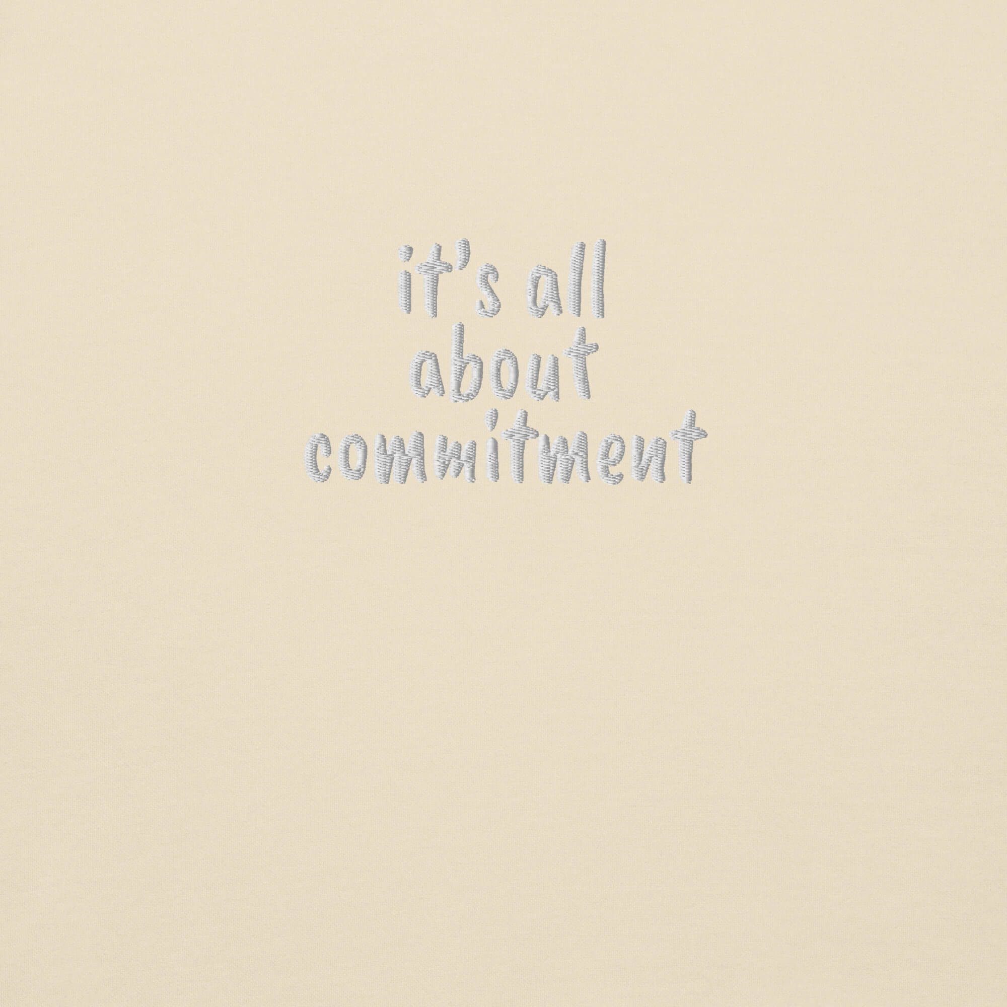 UNBRK Fitness Hoodie 'It's all about commitment' - Bone