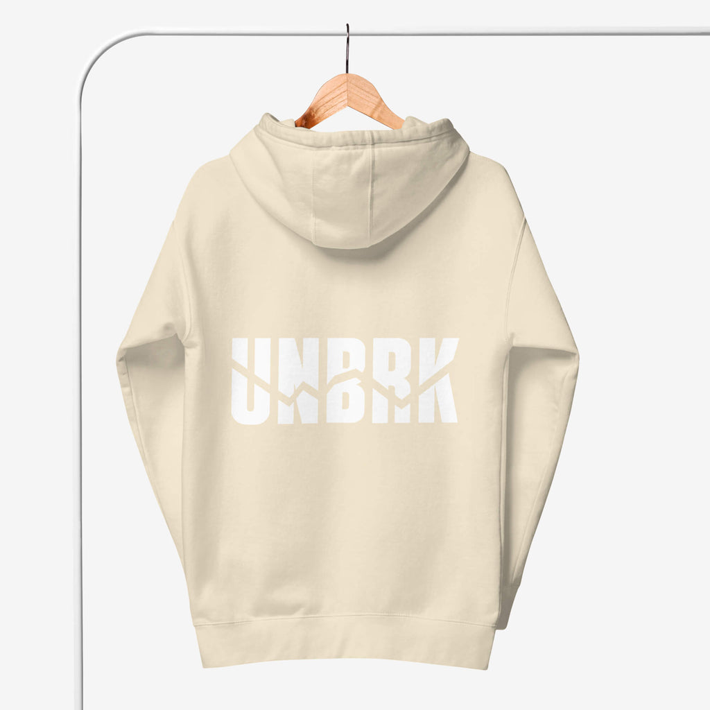 UNBRK Fitness Hoodie 'It's all about commitment' - Bone