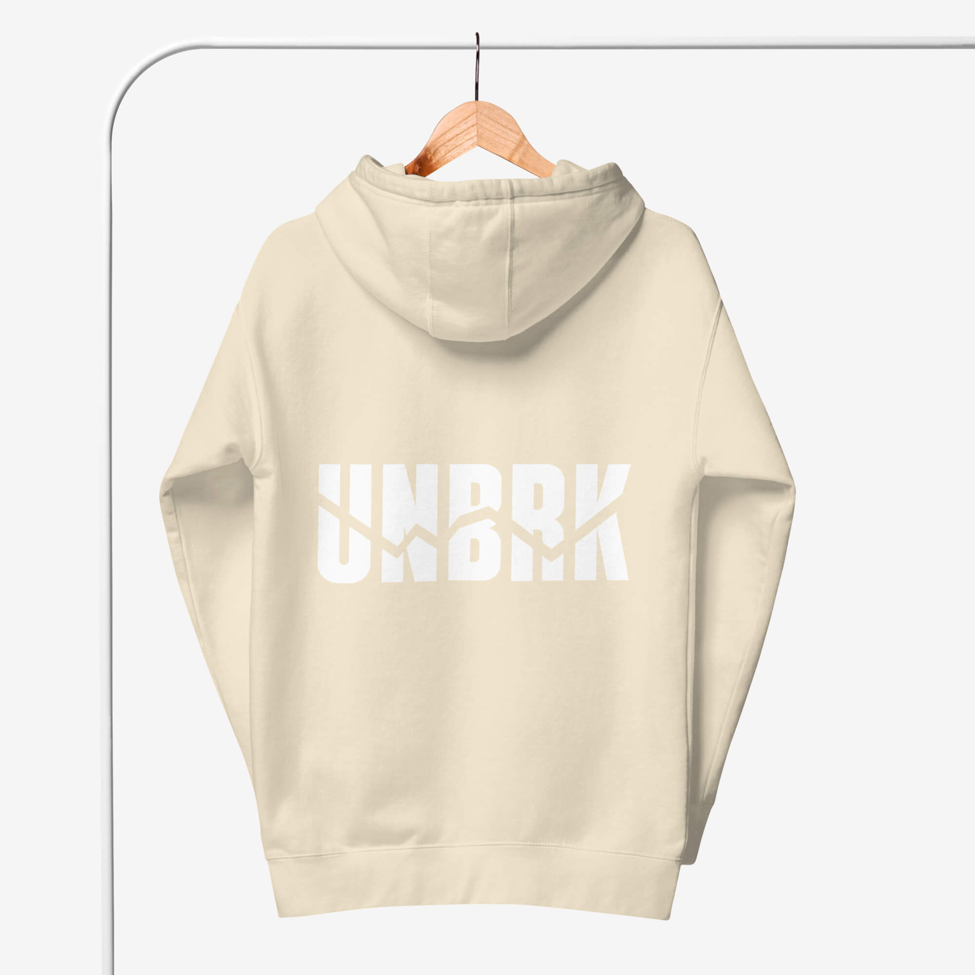 UNBRK Fitness Hoodie 'It's all about commitment' - Bone