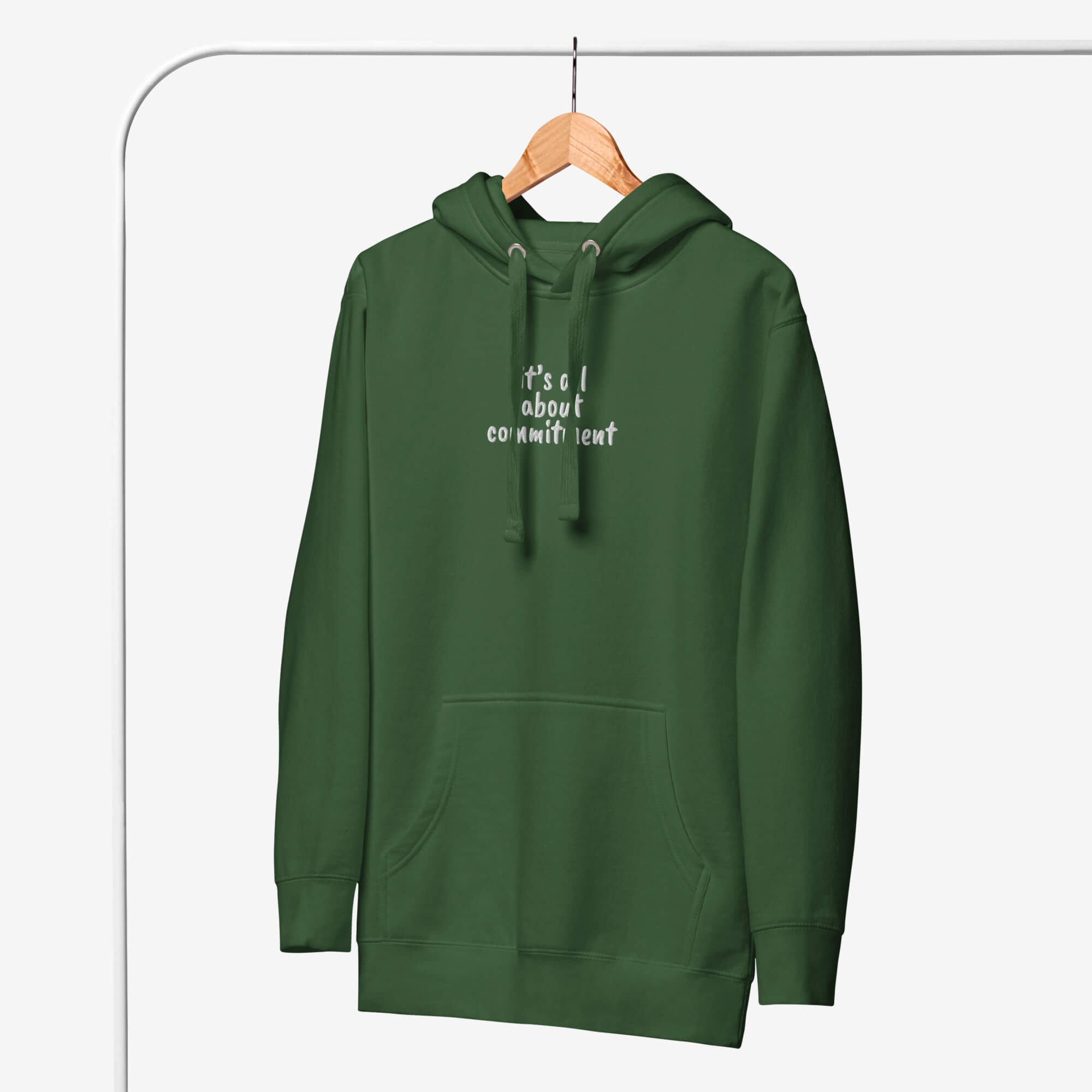 UNBRK Fitness Hoodie 'It's all about commitment' - Verde