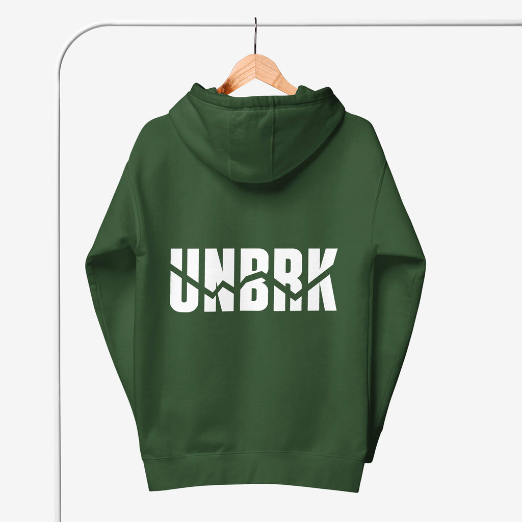 UNBRK Fitness Hoodie 'It's all about commitment' - Verde