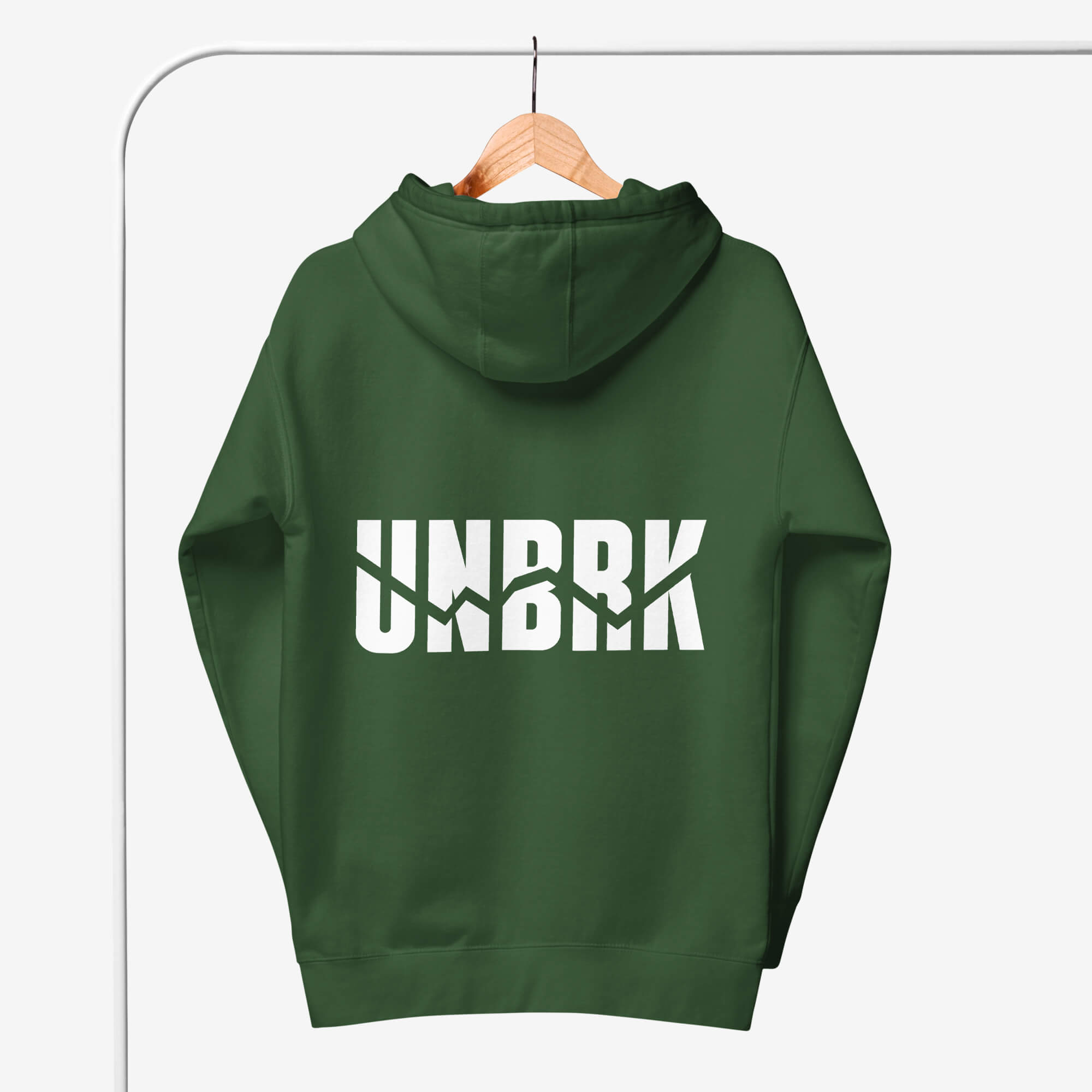 UNBRK Fitness Hoodie 'It's all about commitment' - Verde