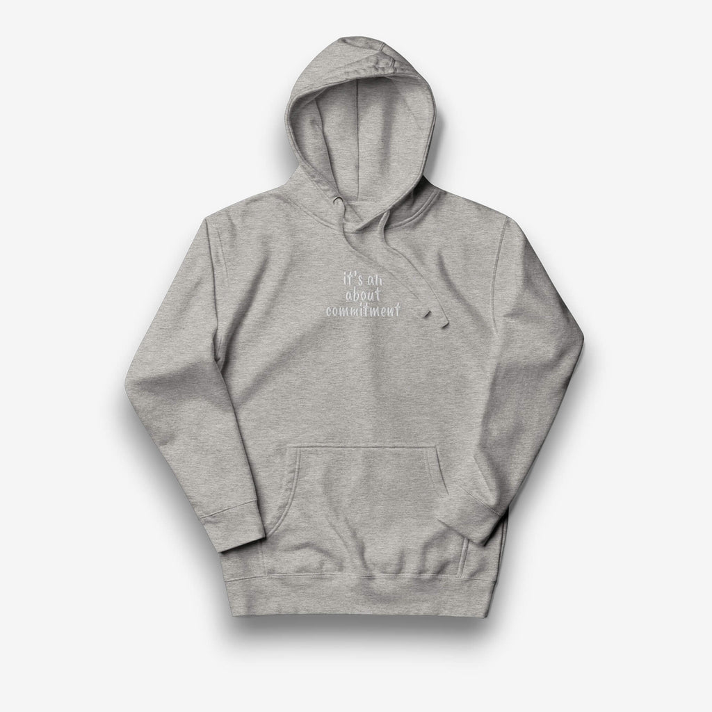 UNBRK Fitness Hoodie 'It's all about commitment' - Cinzento