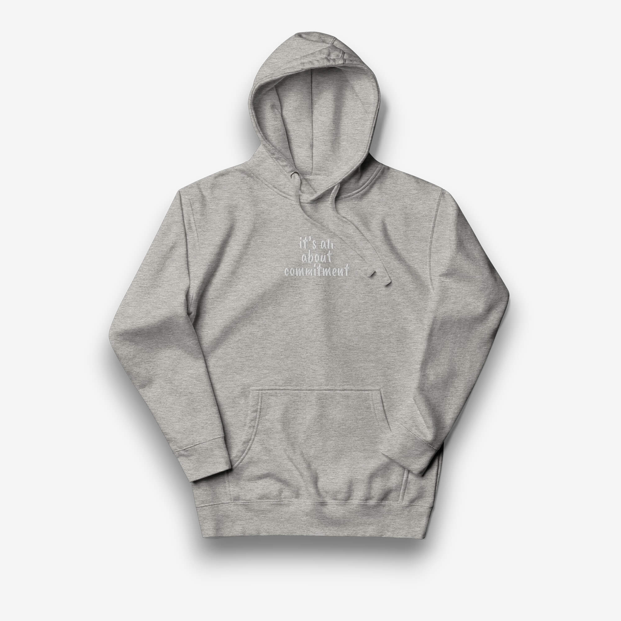 UNBRK Fitness Hoodie 'It's all about commitment' - Cinzento