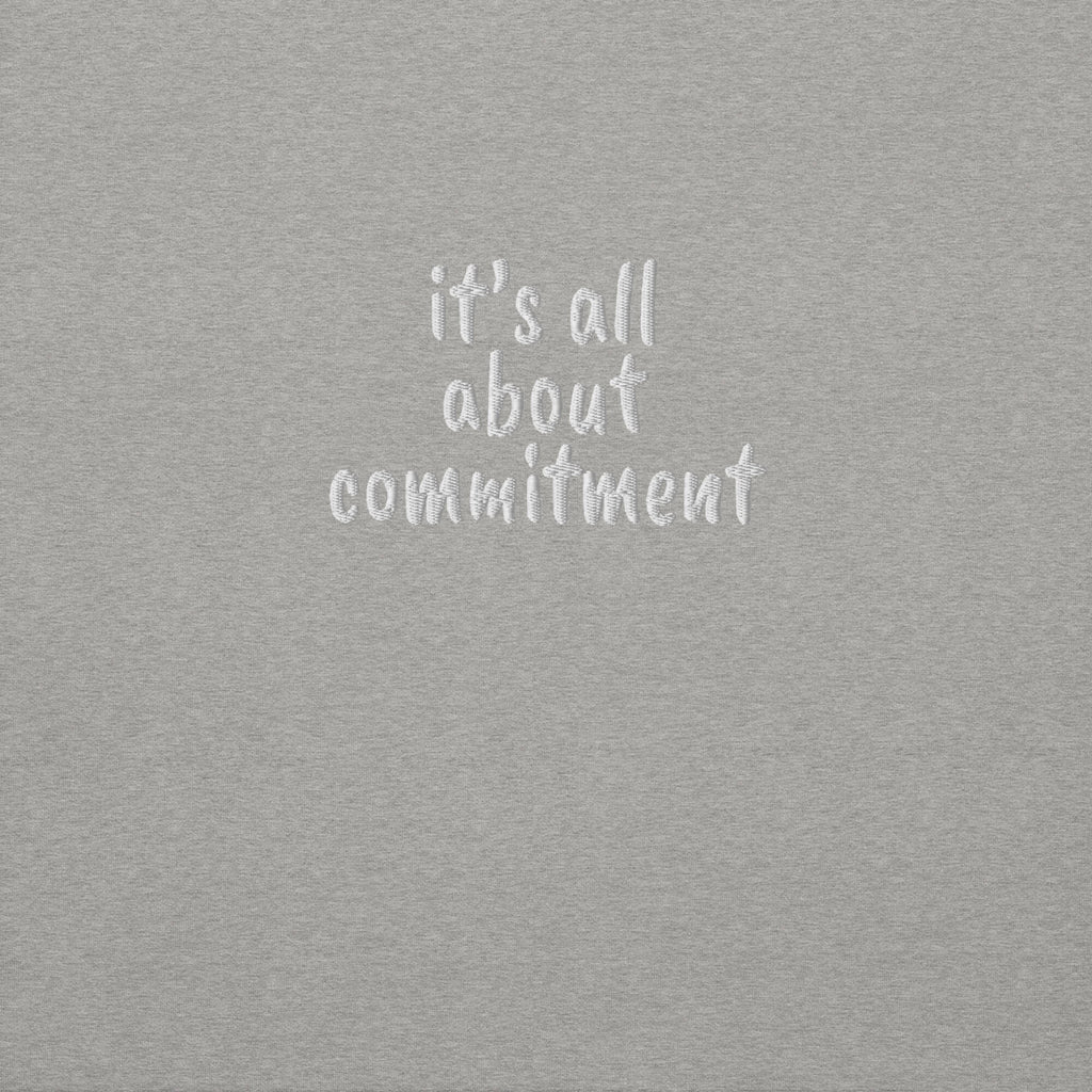 UNBRK Fitness Hoodie 'It's all about commitment' - Cinzento
