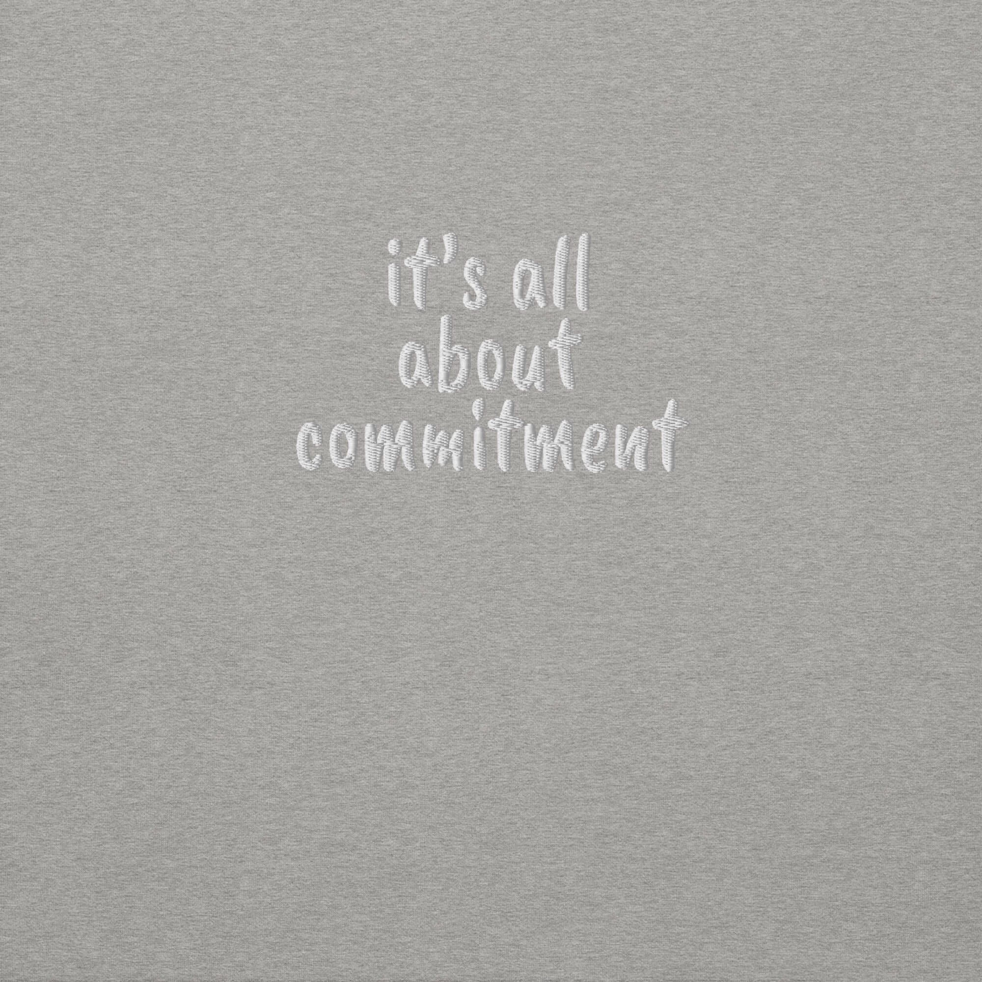 UNBRK Fitness Hoodie 'It's all about commitment' - Cinzento