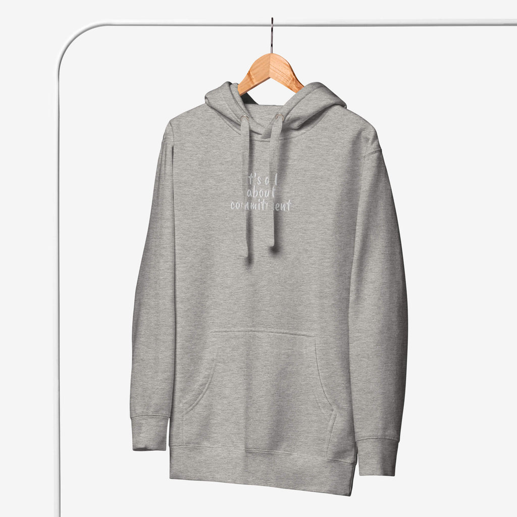 UNBRK Fitness Hoodie 'It's all about commitment' - Cinzento