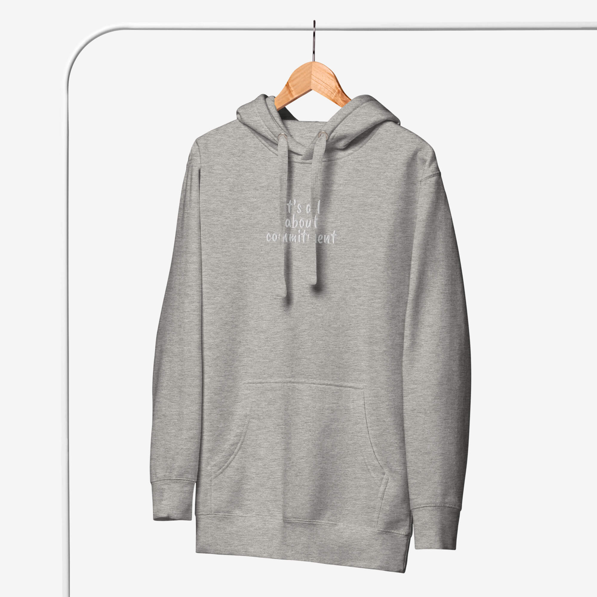 UNBRK Fitness Hoodie 'It's all about commitment' - Cinzento