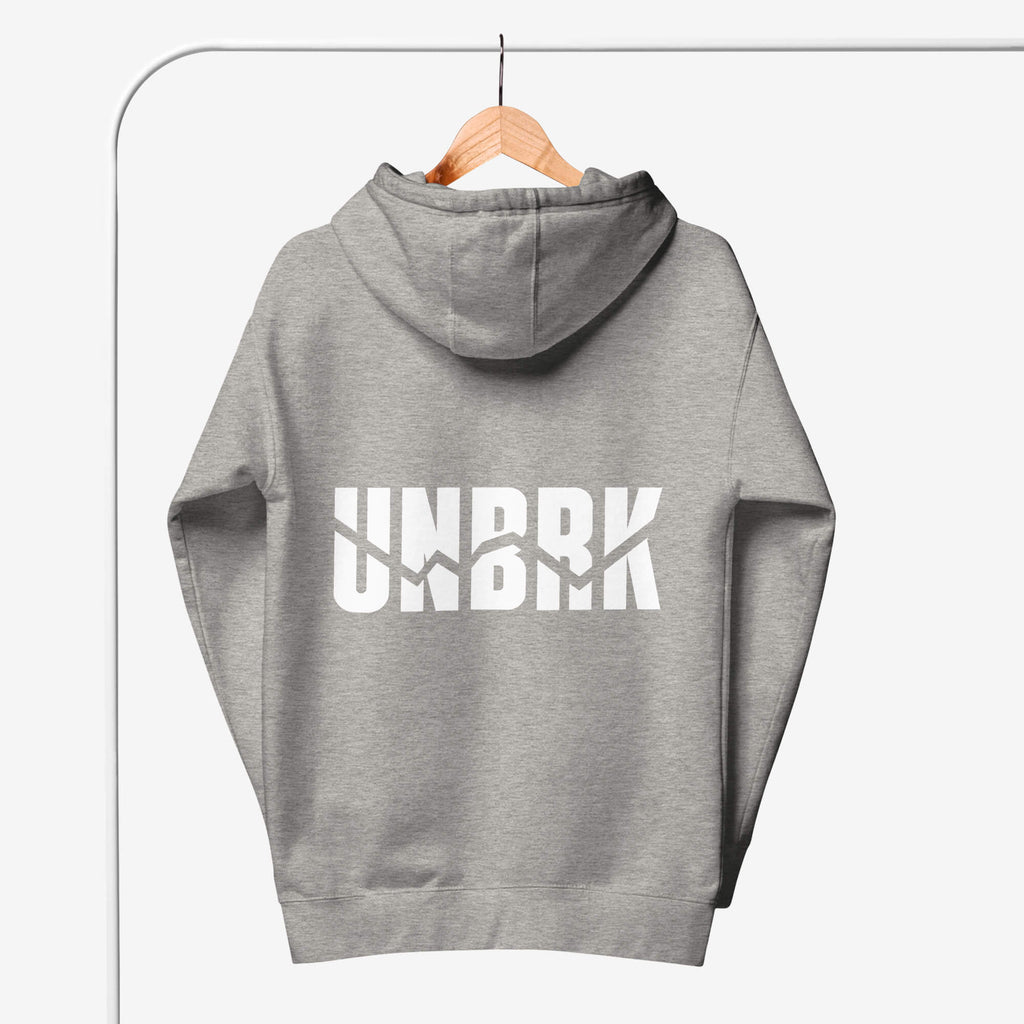 UNBRK Fitness Hoodie 'It's all about commitment' - Cinzento
