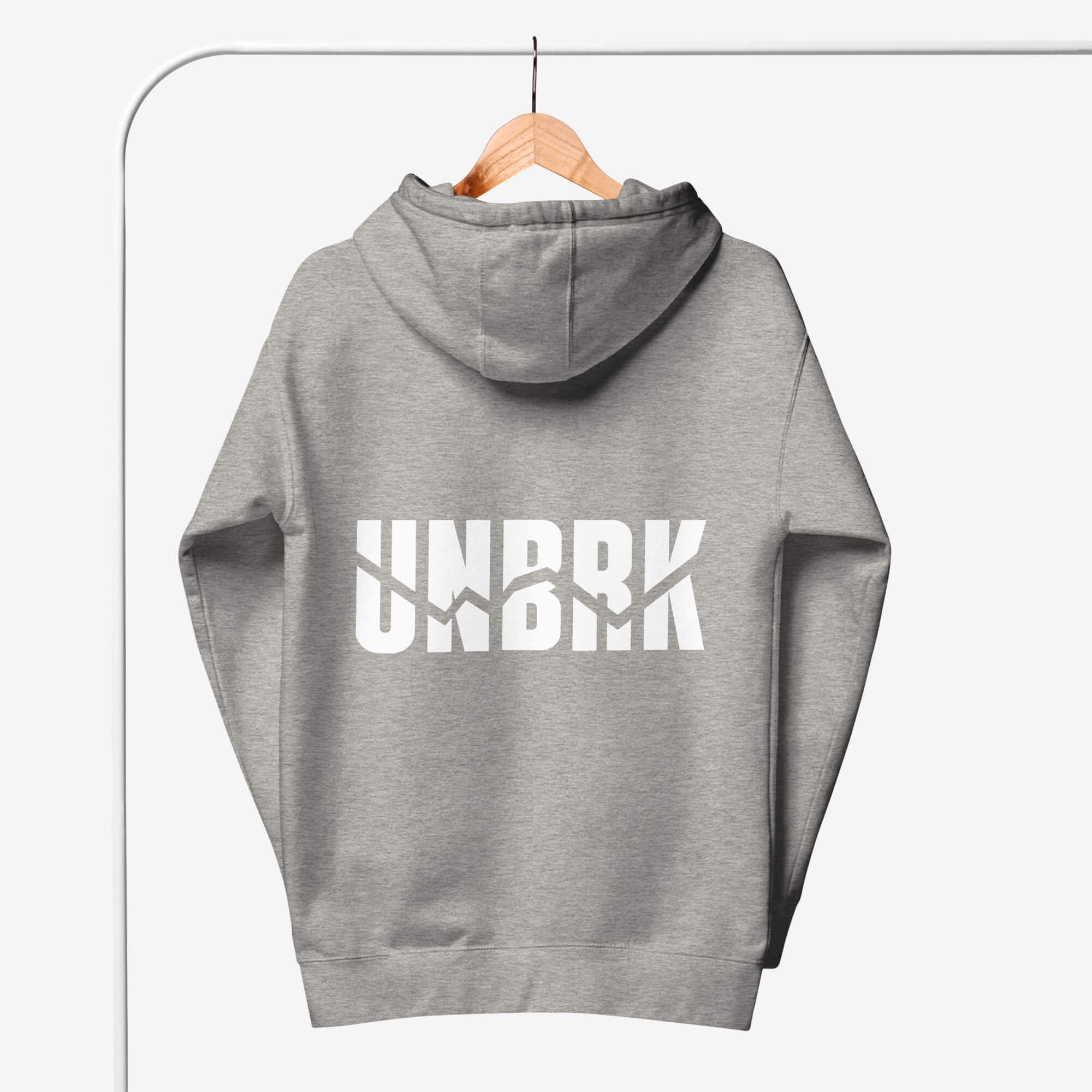 UNBRK Fitness Hoodie 'It's all about commitment' - Cinzento