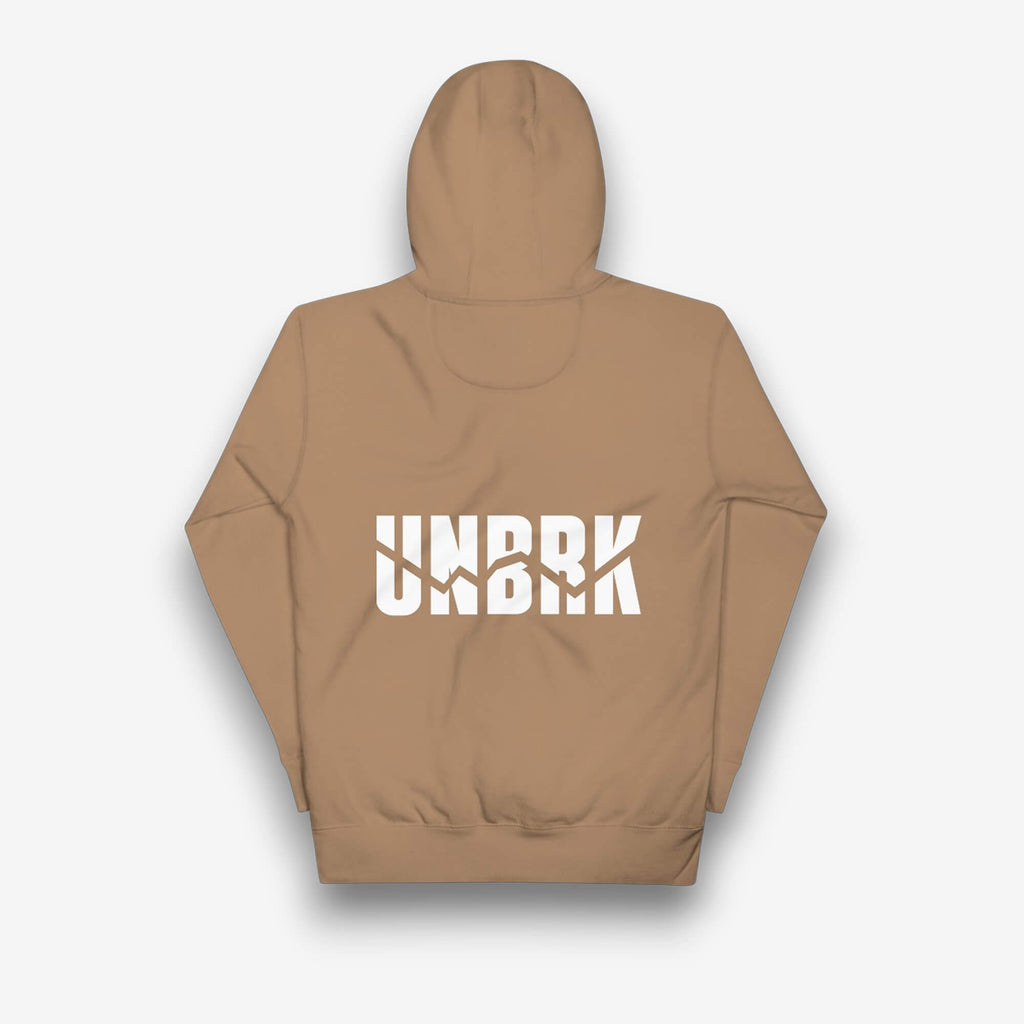 UNBRK Fitness Hoodie 'It's all about commitment' - Latte