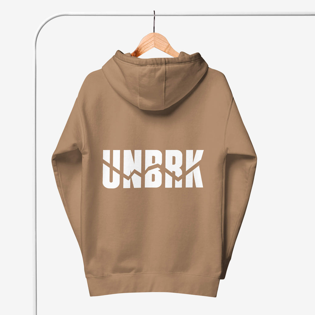 UNBRK Fitness Hoodie 'It's all about commitment' - Latte