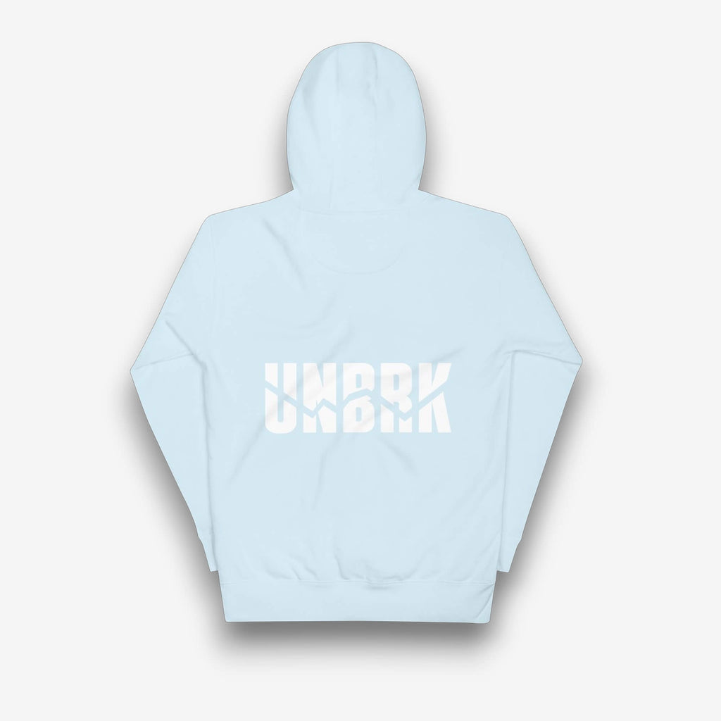 UNBRK Fitness Hoodie 'It's all about commitment' - Azul Claro