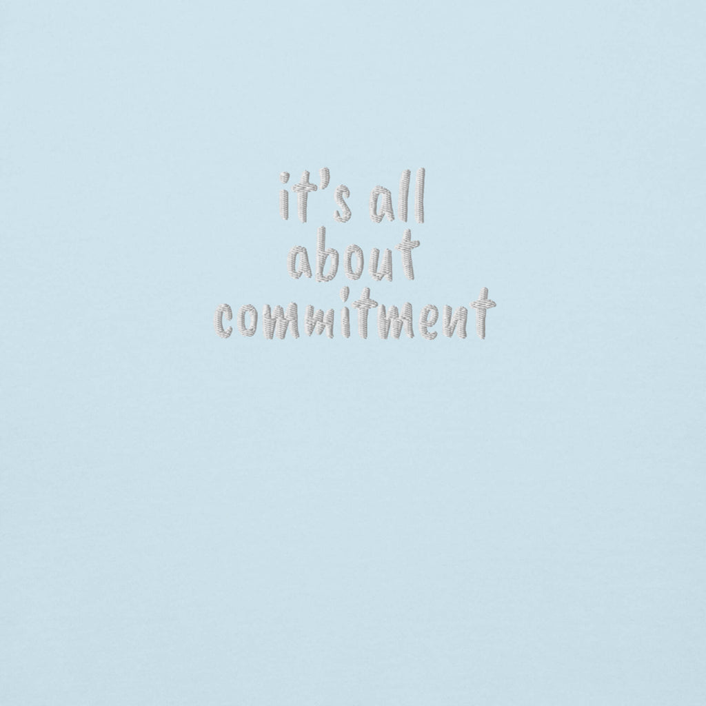 UNBRK Fitness Hoodie 'It's all about commitment' - Azul Claro