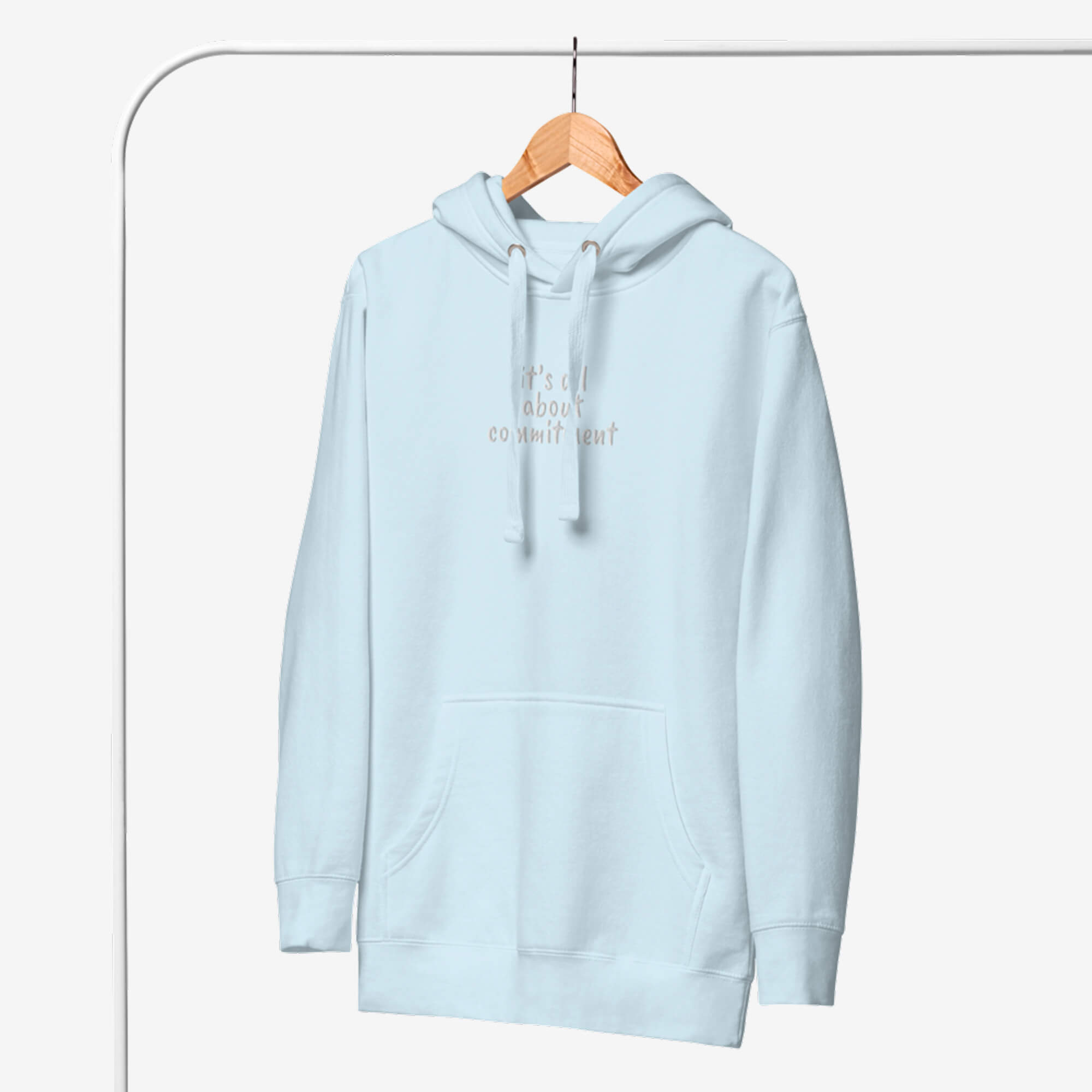 UNBRK Fitness Hoodie 'It's all about commitment' - Azul Claro