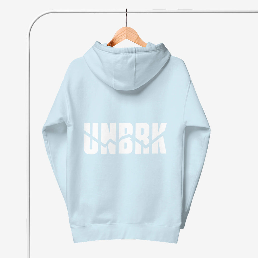 UNBRK Fitness Hoodie 'It's all about commitment' - Azul Claro