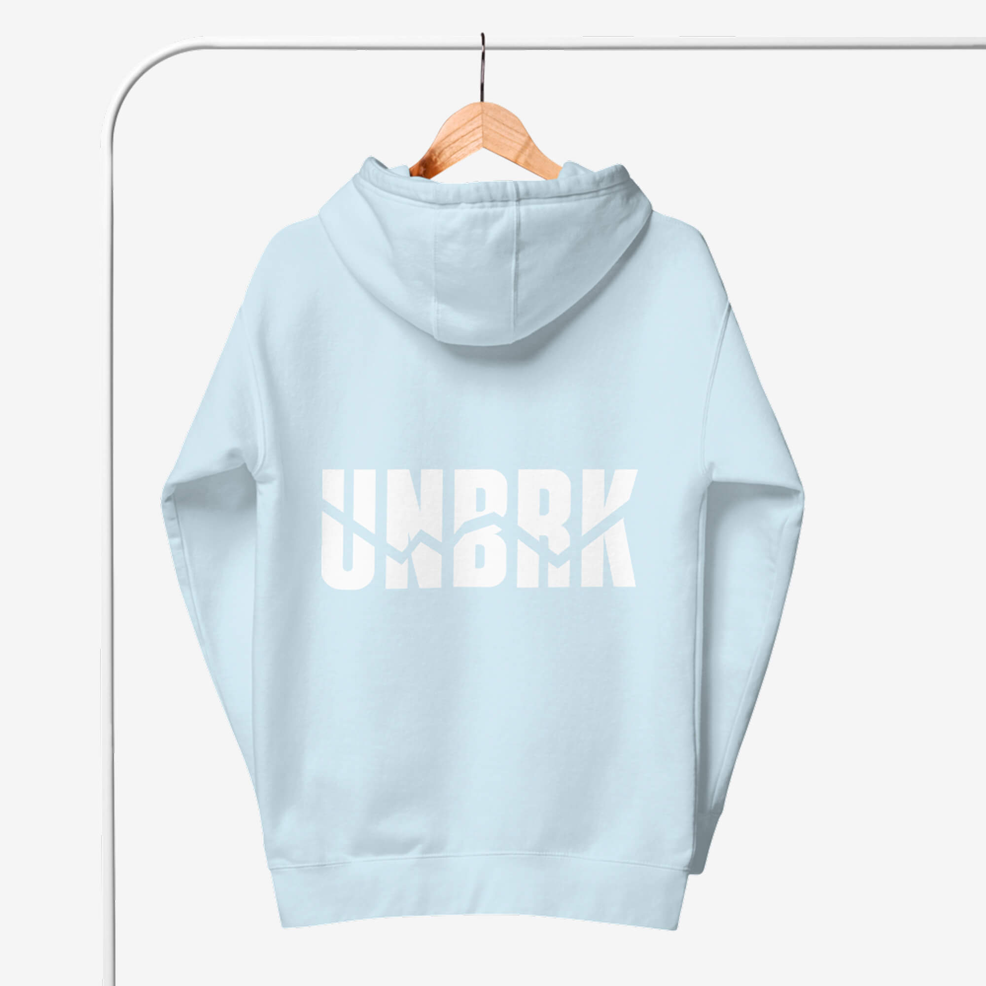 UNBRK Fitness Hoodie 'It's all about commitment' - Azul Claro