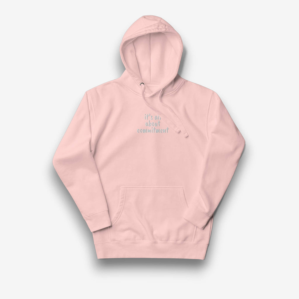 UNBRK Fitness Hoodie 'It's all about commitment' - Rosa