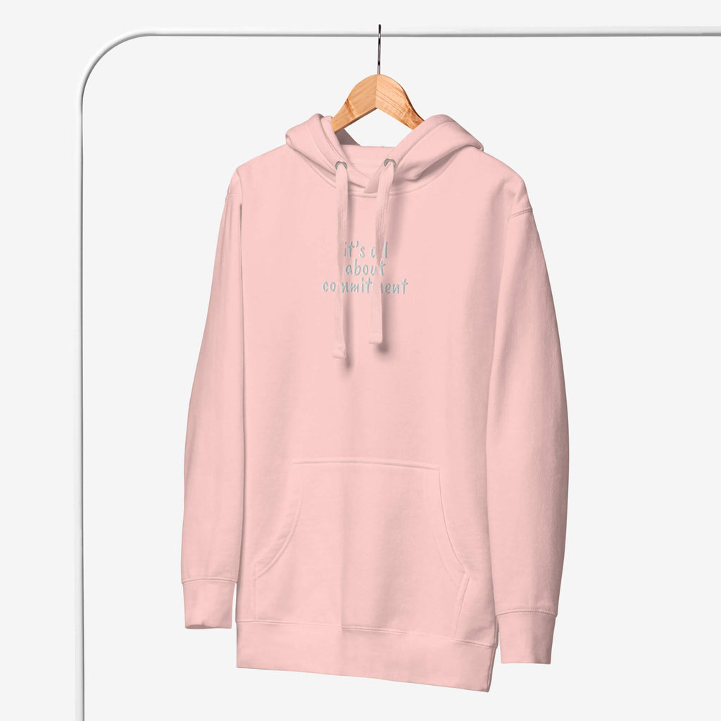 UNBRK Fitness Hoodie 'It's all about commitment' - Rosa