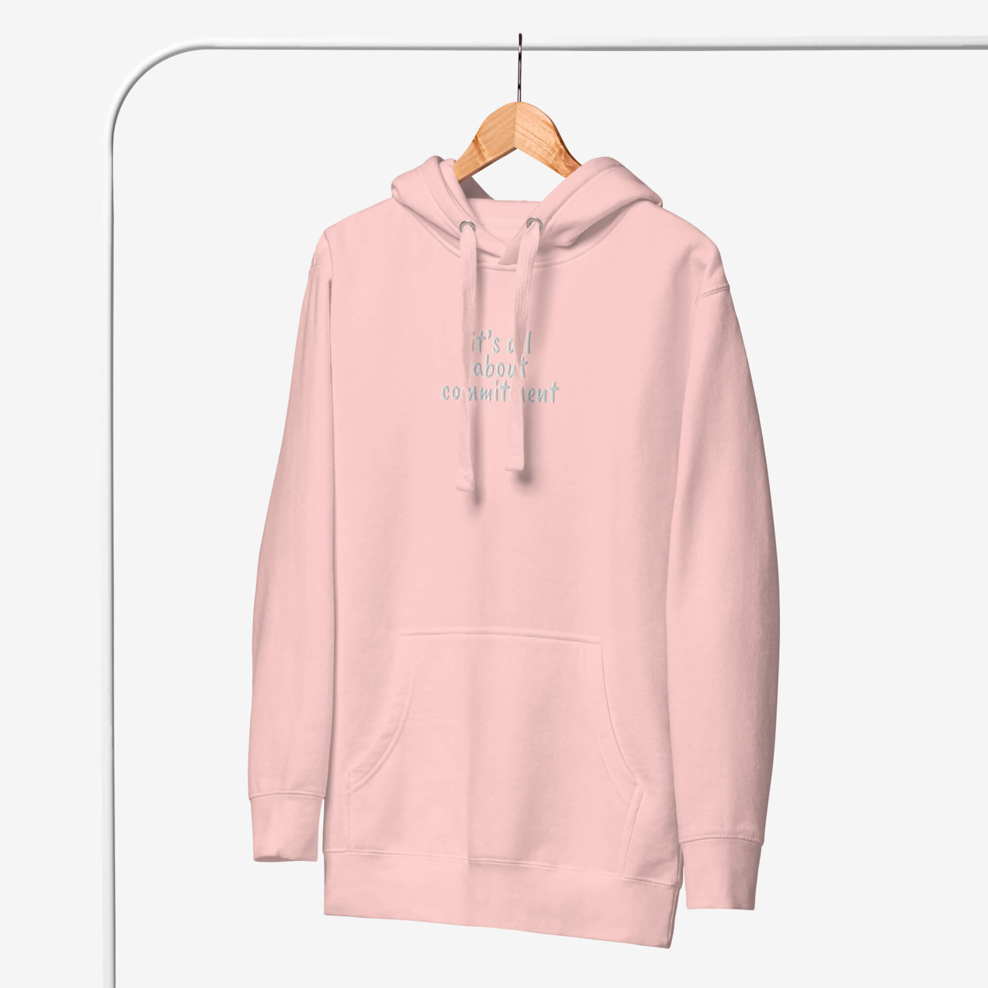 UNBRK Fitness Hoodie 'It's all about commitment' - Rosa