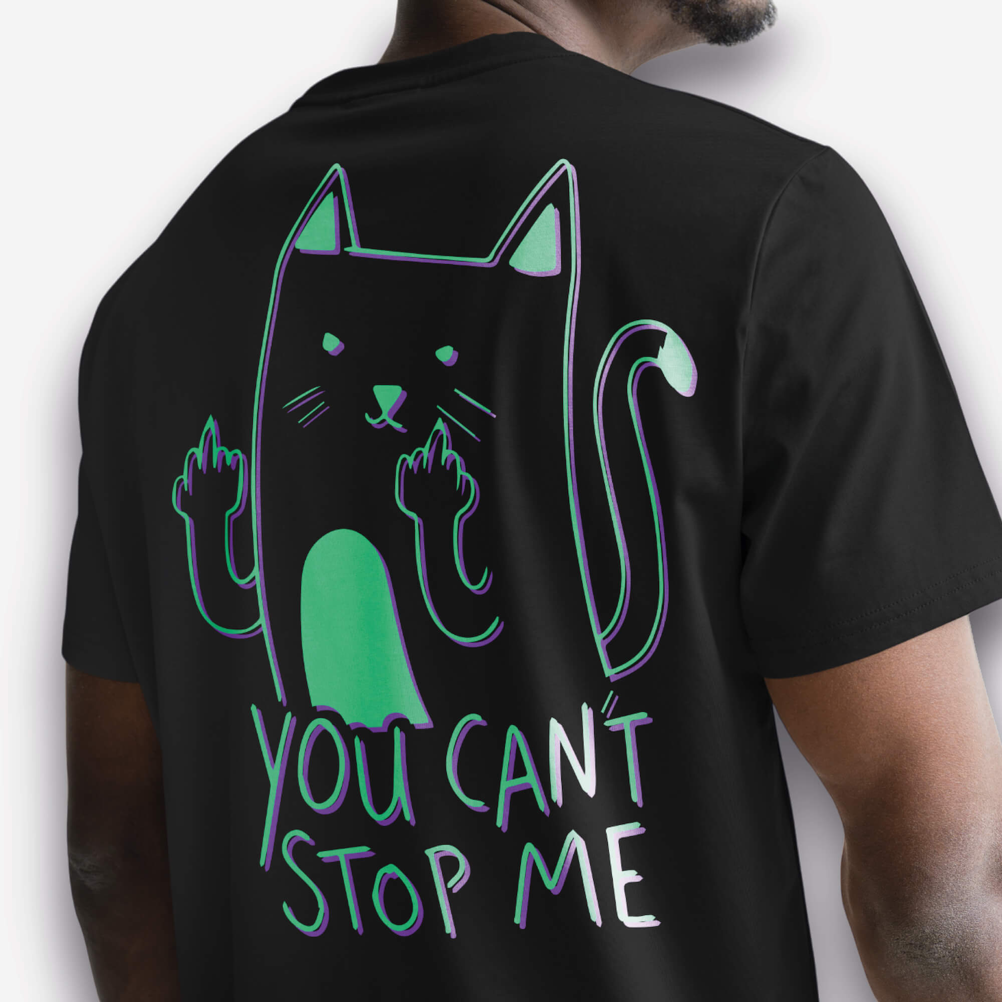 UNBRK Fitness Black Green Purple T-shirt - 'Can't Stop me'