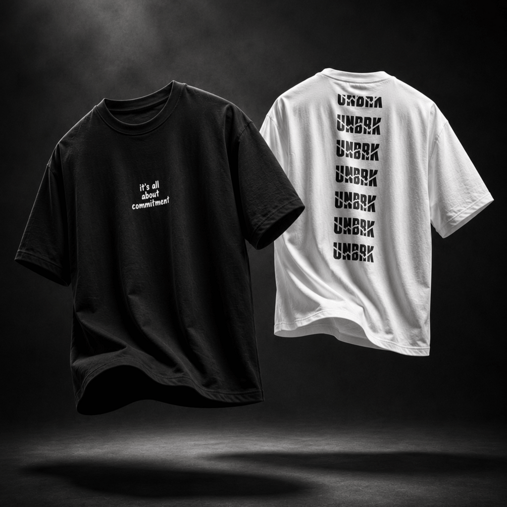 UNBRK Shirt 'it's all about commitment' 2pack - White & Black