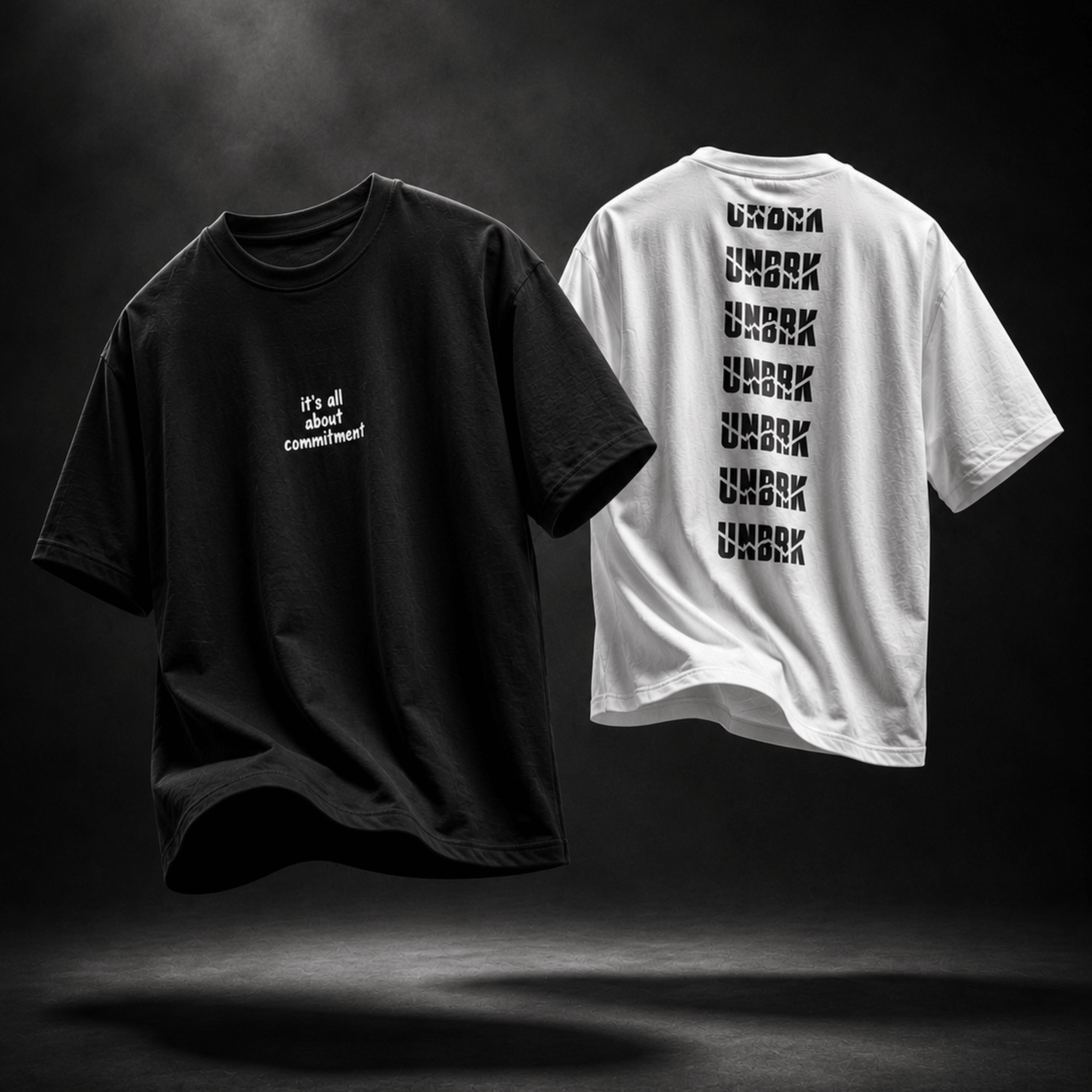 UNBRK Shirt 'it's all about commitment' 2pack - White & Black